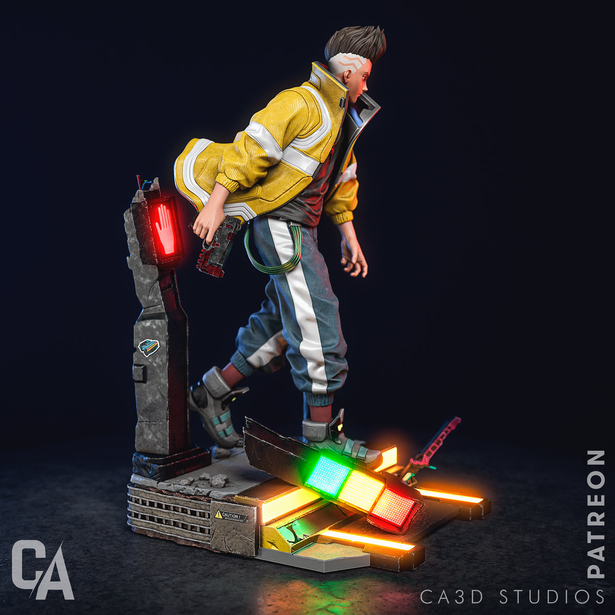 figurine david cyberpunk, david martinez, cyberpunk 2077