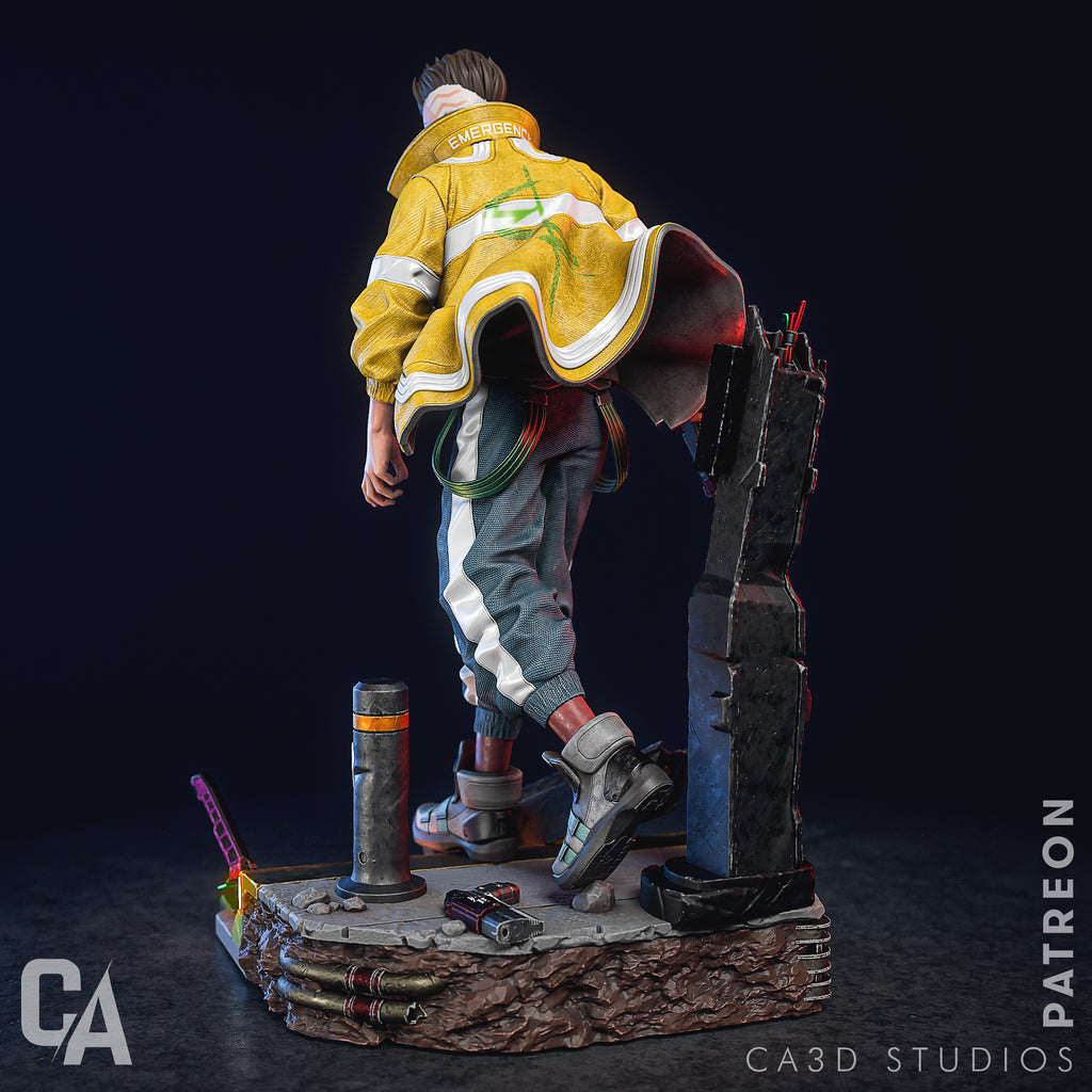 figurine david cyberpunk, david martinez, cyberpunk 2077