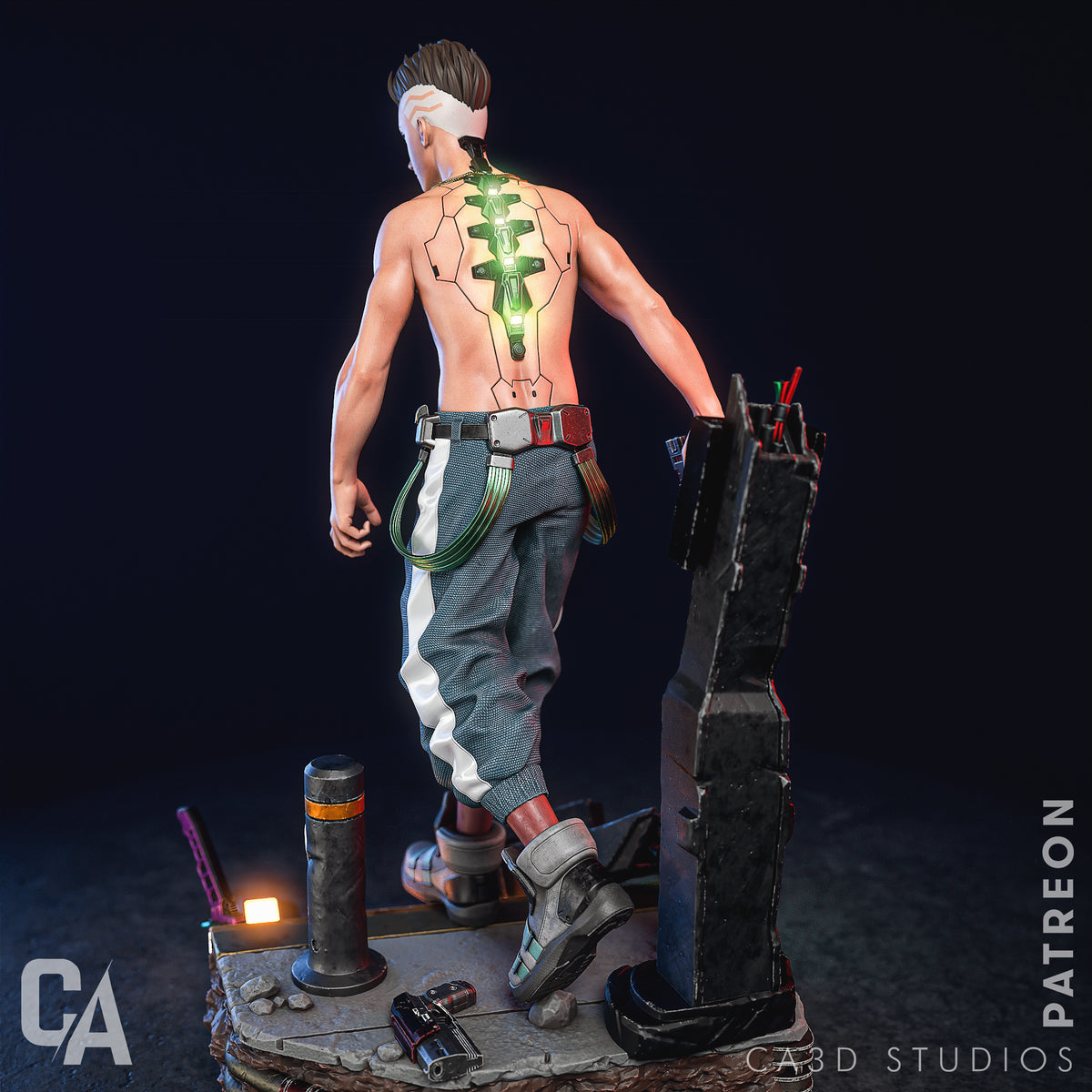 figurine david cyberpunk, david martinez, cyberpunk 2077