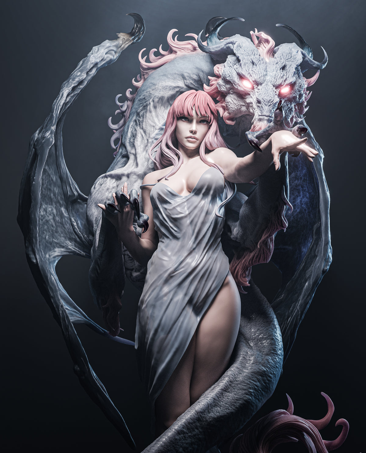 figurine femme dragon, figurine fantasy, figurine a peindre