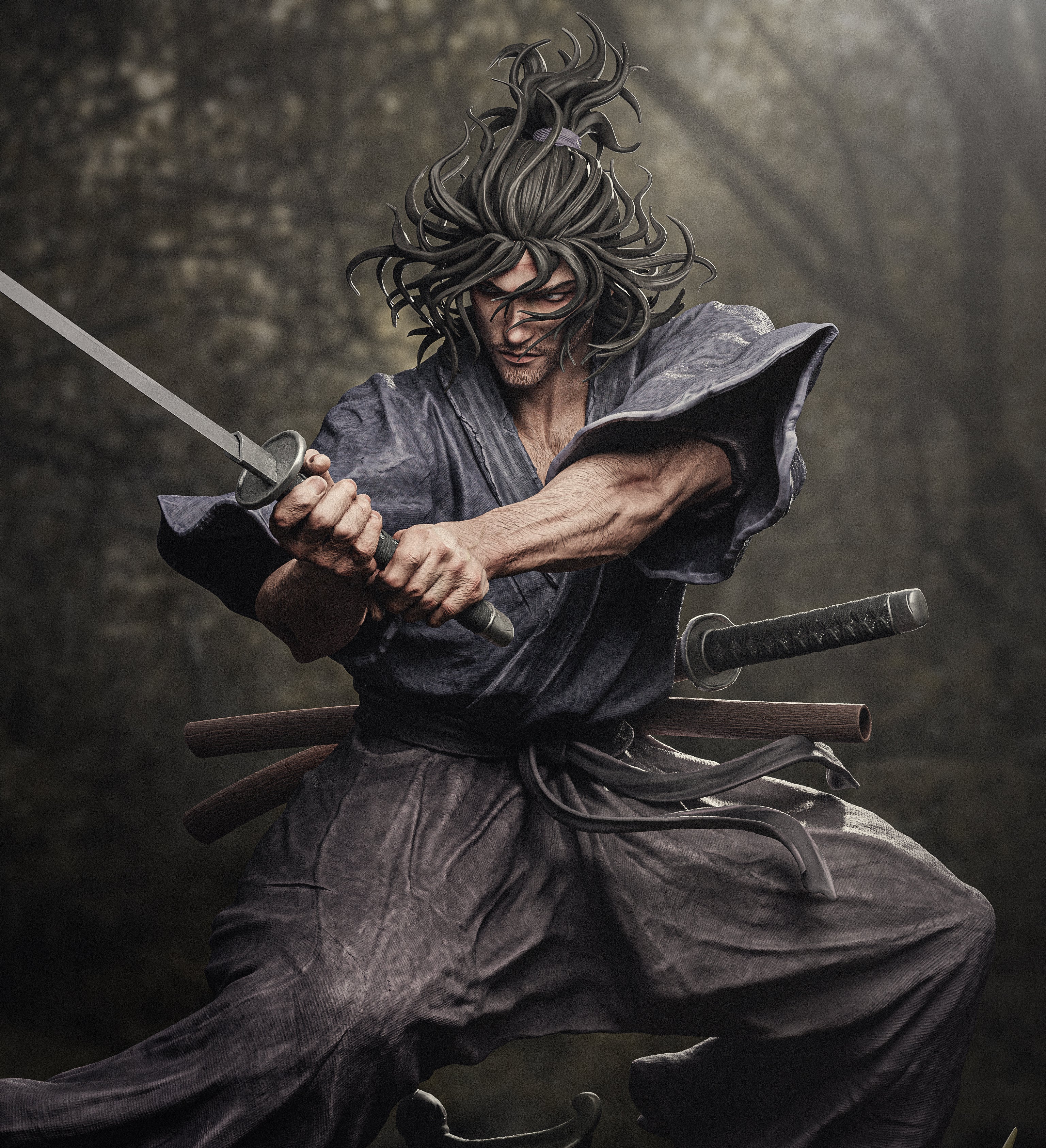 figurine Vagabond, figurine a peindre, Musashi Miyamoto, samouraï