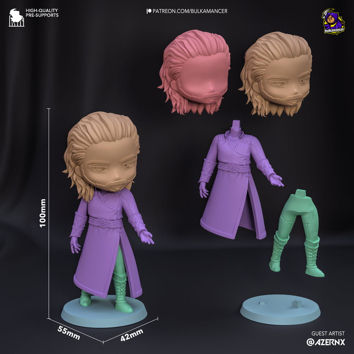 Baldur's Gate, figurine Baldur's Gate, figurine Astarion, Lae'Zel, Figurine Karlach, figurine ombrecoeur, gayle, wyll, Daëlys Art
