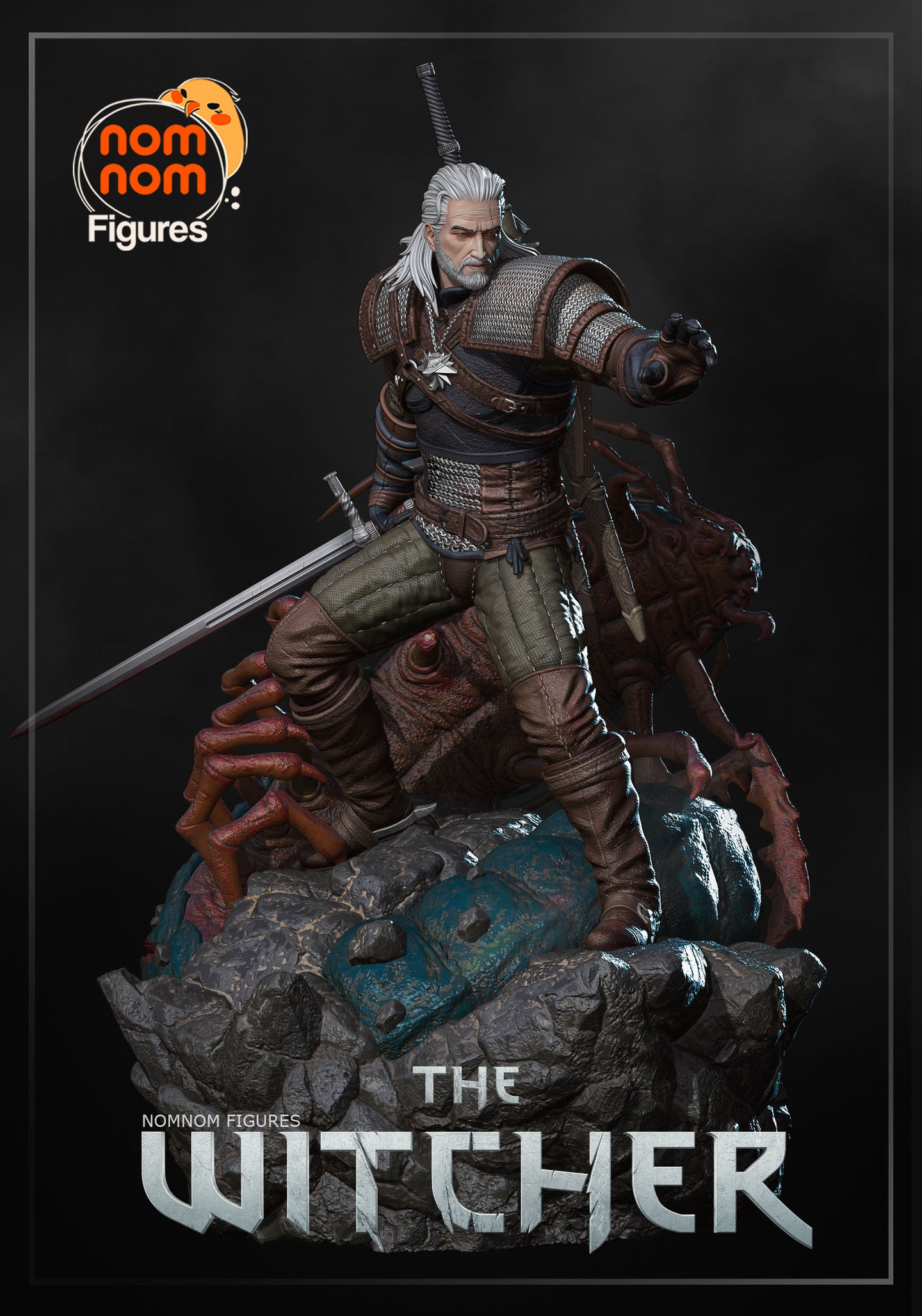 Geralt, the witcher, figurine geralt de riv, yennefer, triss merigold