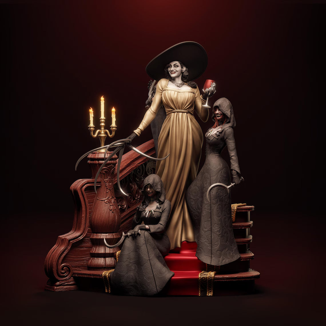 figurine Lady Dimitrescu, figurine a peindre, figurine resident evil 8