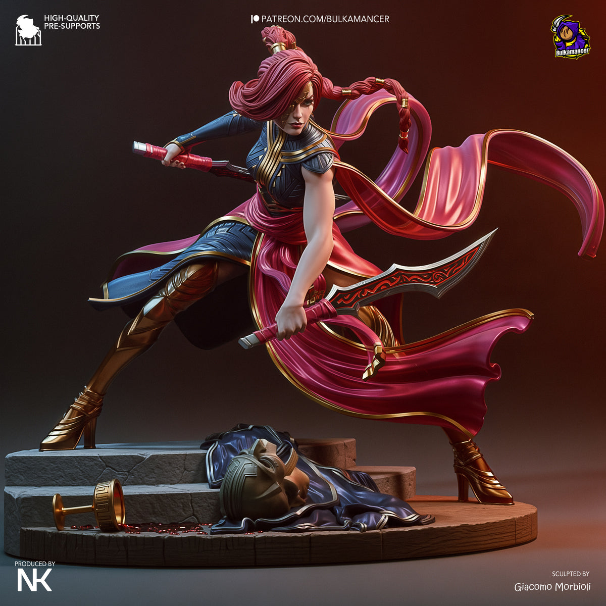 figurine a peindre, figurine katarina, figurine lol, league of legends