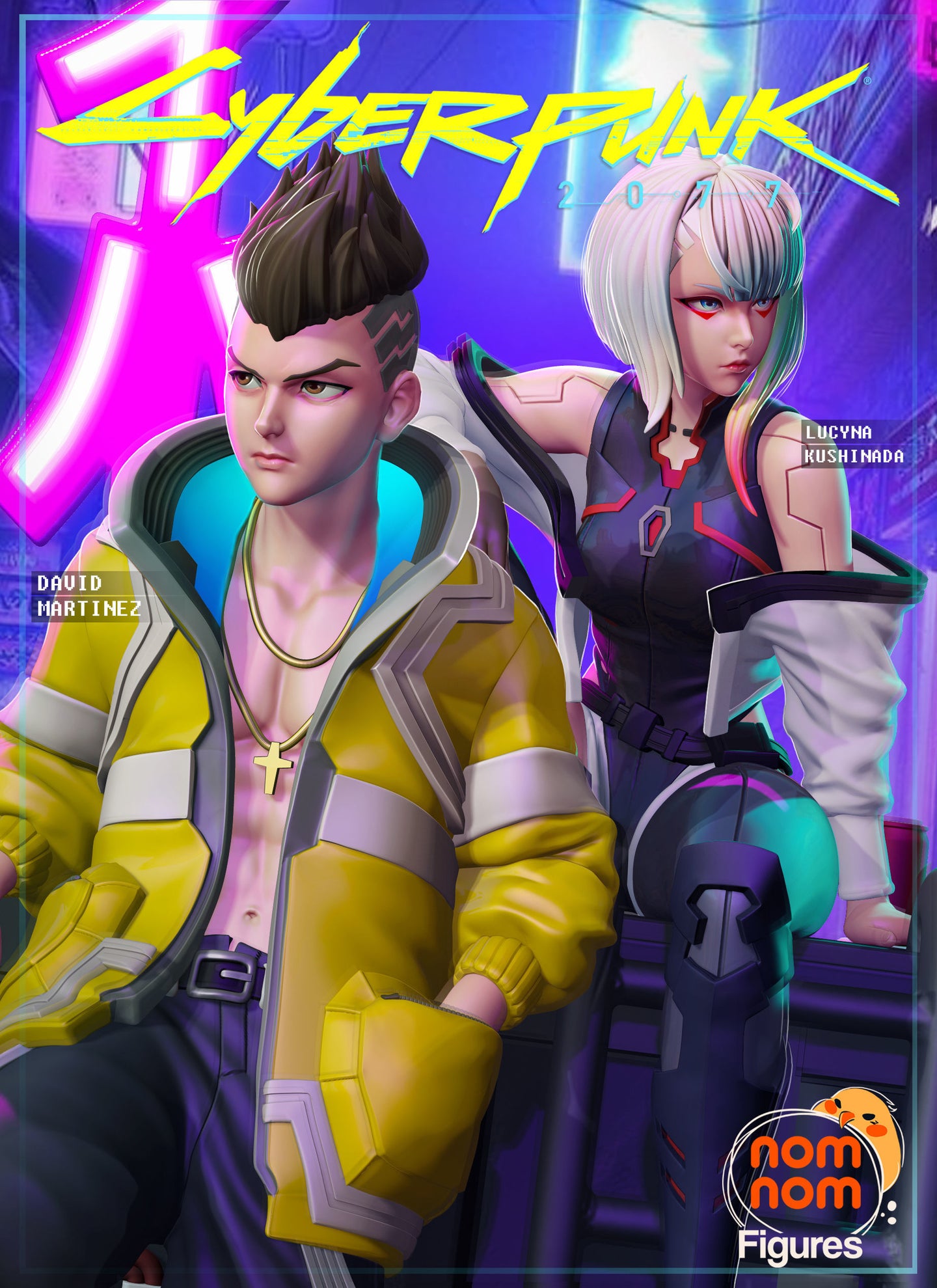 cyberpunk, david martinez, lucy kushinada, edgerunner, rebecca, figurine cyberpunk