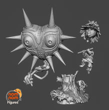 Load image into Gallery viewer, zelda, majora&#39;s mask, skull kid, figurine zelda, figurine à peindre
