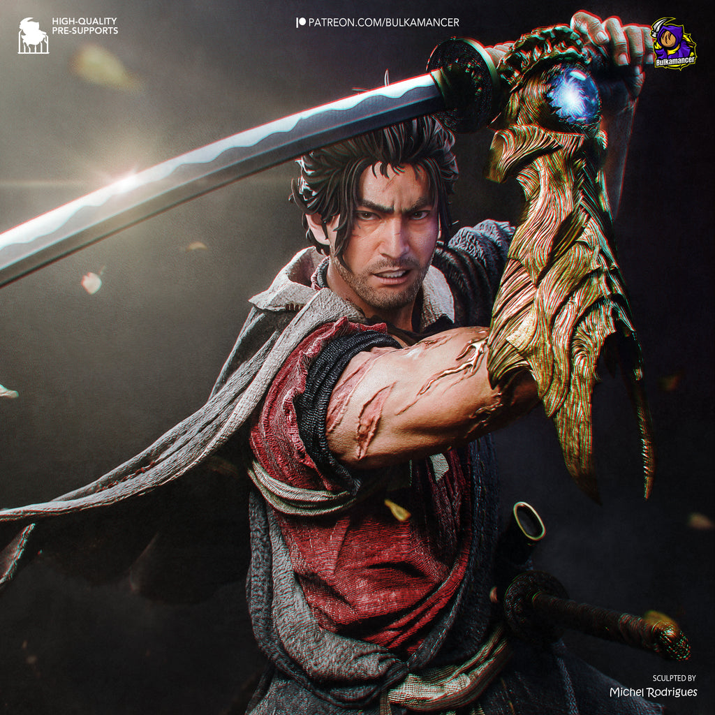 figurine miyamoto musashi, figurine onimusha, figurine a peindre, figurine samourai