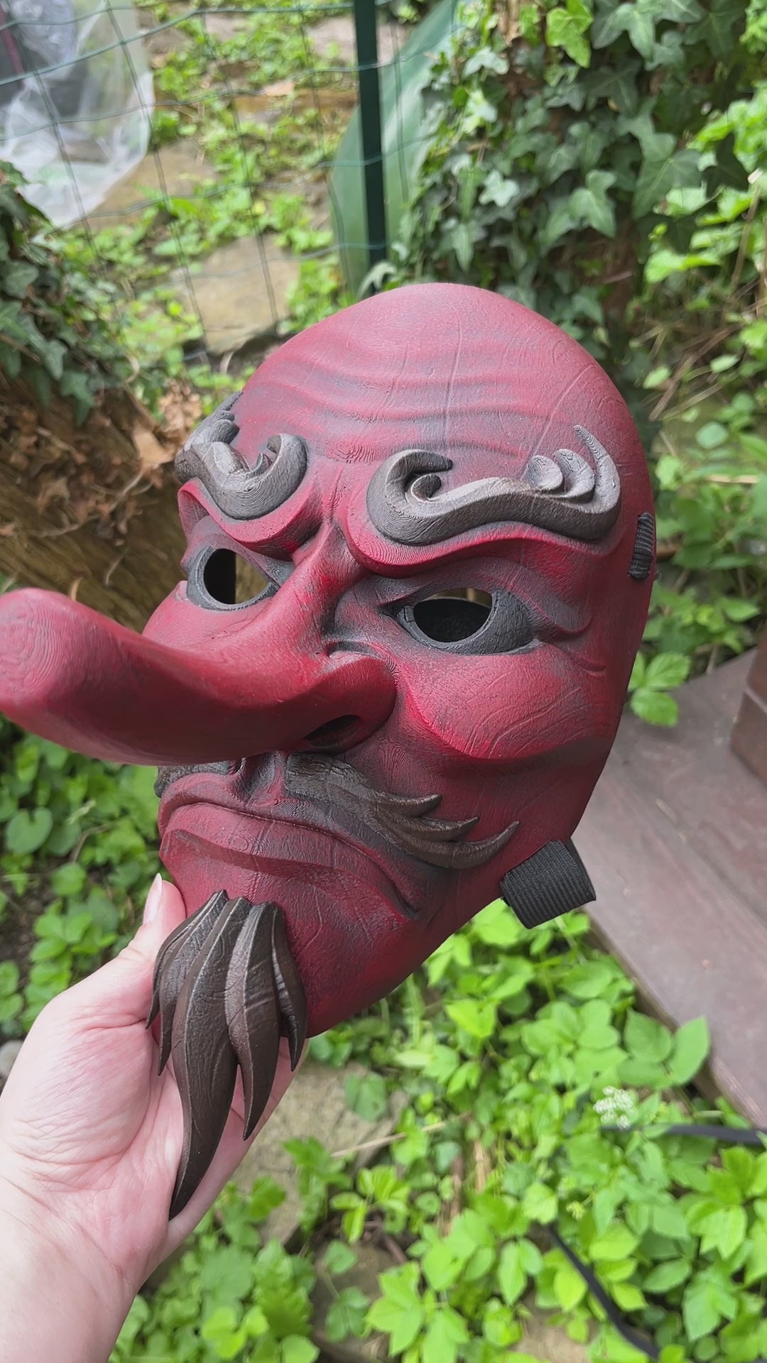 Masque Tengu portable - rouge