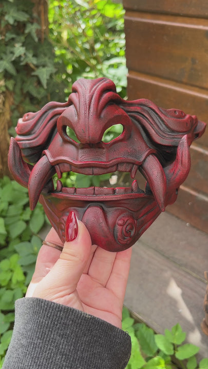 Masque mempo, masque Oni, masque mempo oni, masque samouraï, cosplay samouraï, cosplay Oni, masque démon japonais