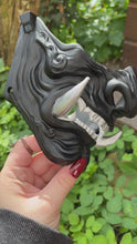 Load and play video in Gallery viewer, Mempo Oni Mask - Black and Silver
