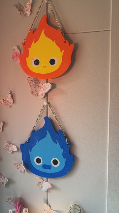 Calcifer, décoration murale Calcifer, ghibli, mignon, décoration mignonne, Daëlys Art