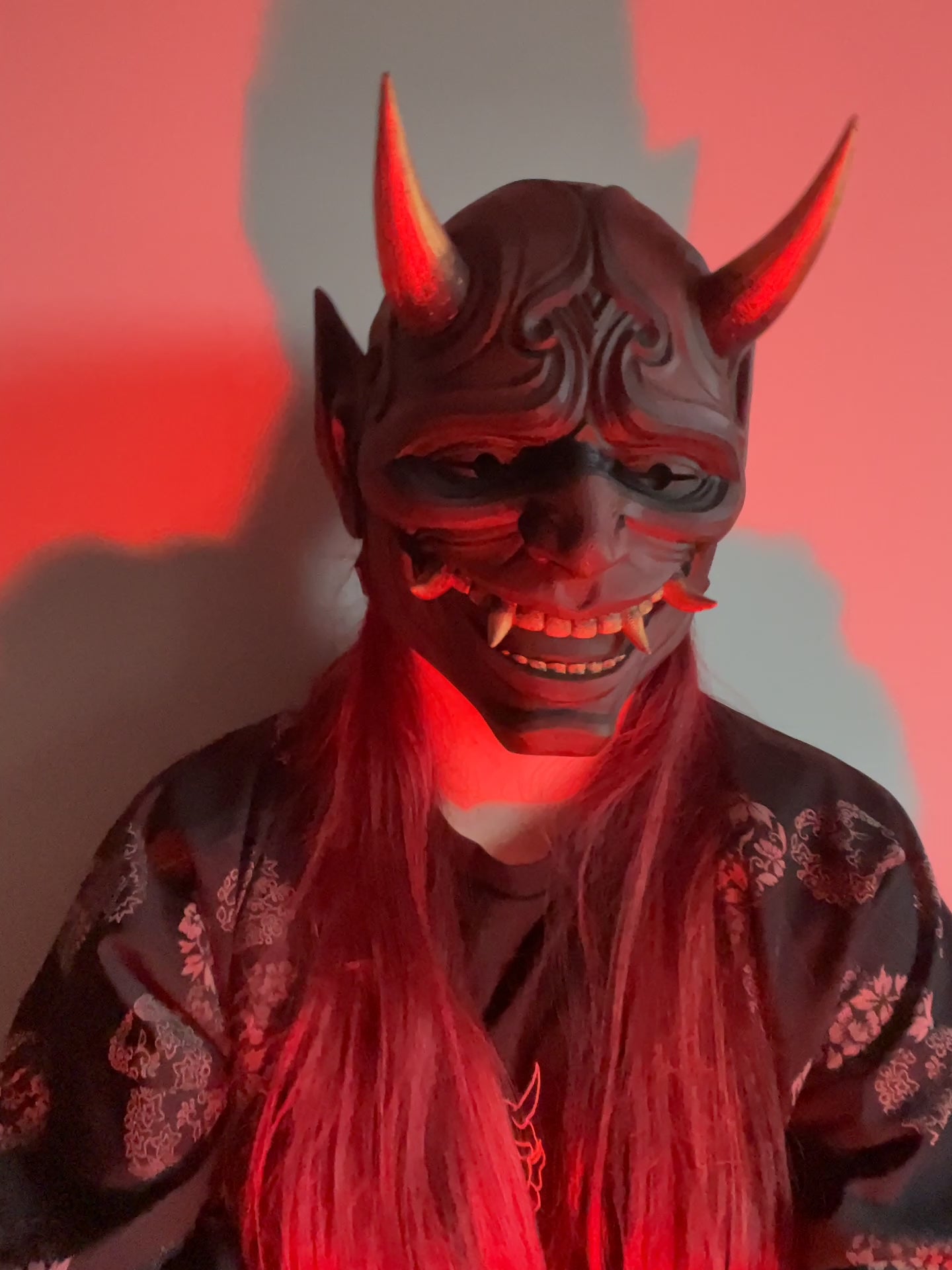 Masque oni, masque démon japonais, décoration japonaise, folklore japonais, japon traditionnel, Yokaï, Hannya, Daëlys Art
