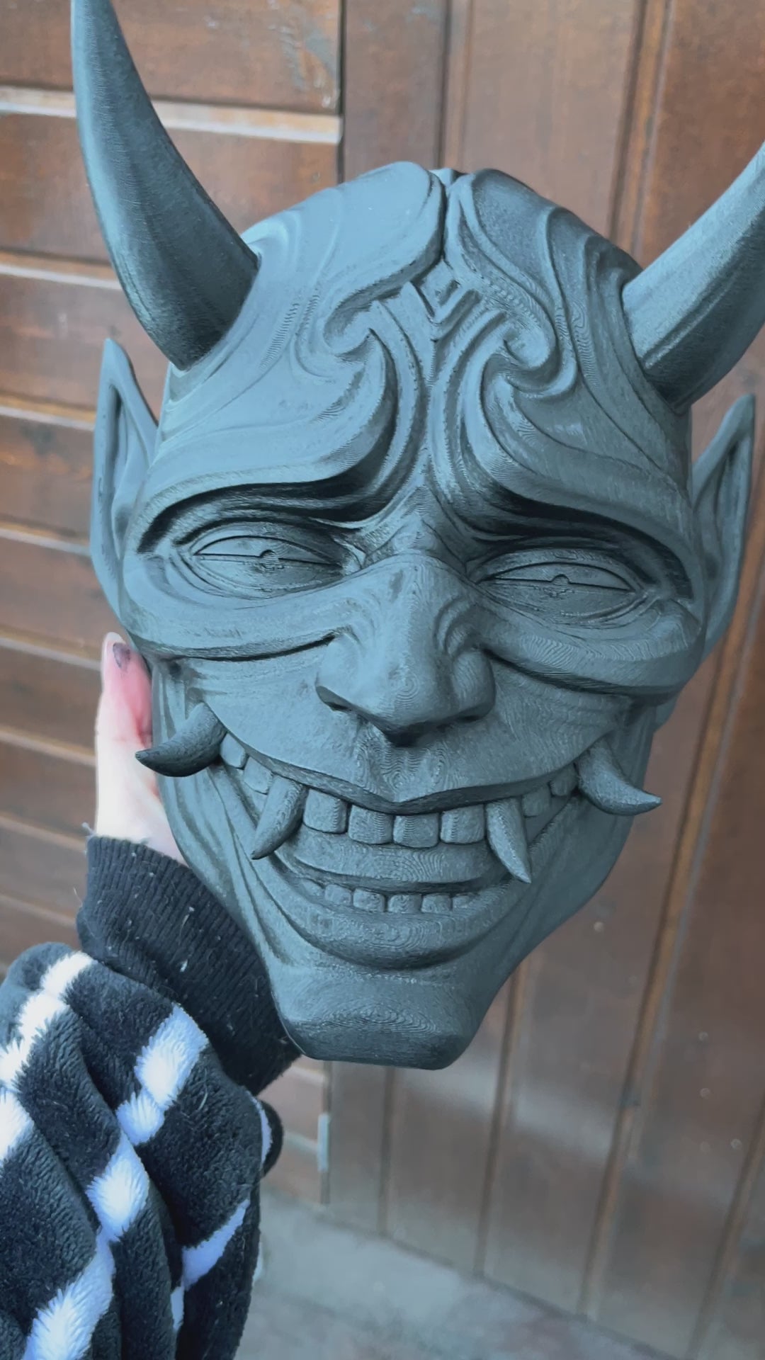 Masque Oni décoratif - brut
