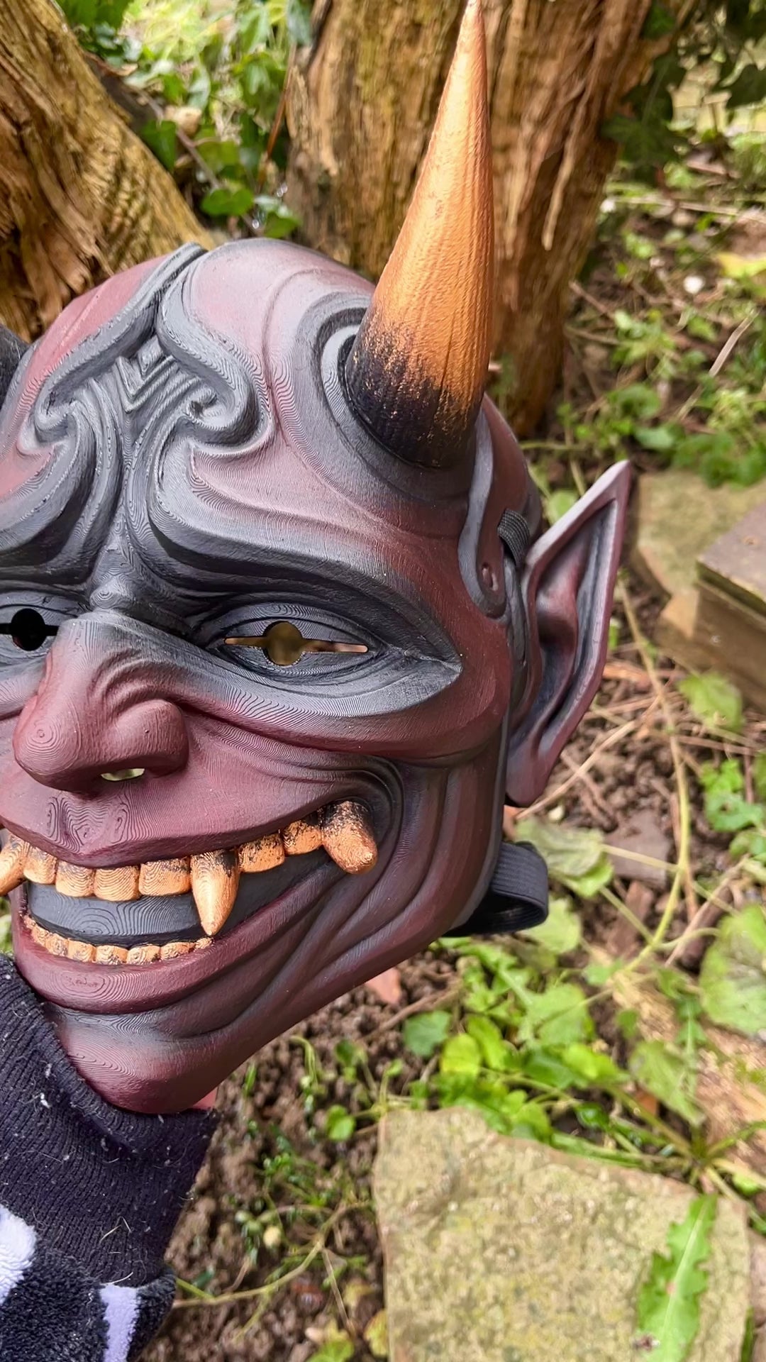 Masque Oni portable - rouge