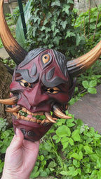 Masque Hannya portable - Rouge