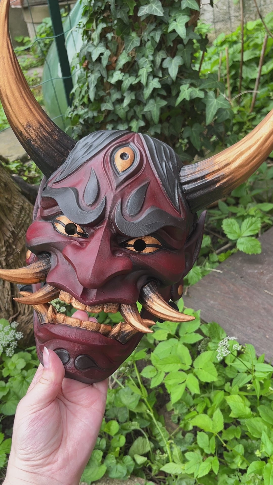 Masque Hannya portable - Rouge