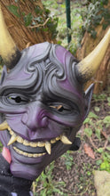 Load and play video in Gallery viewer, Wearable Oni Mask - Purple
