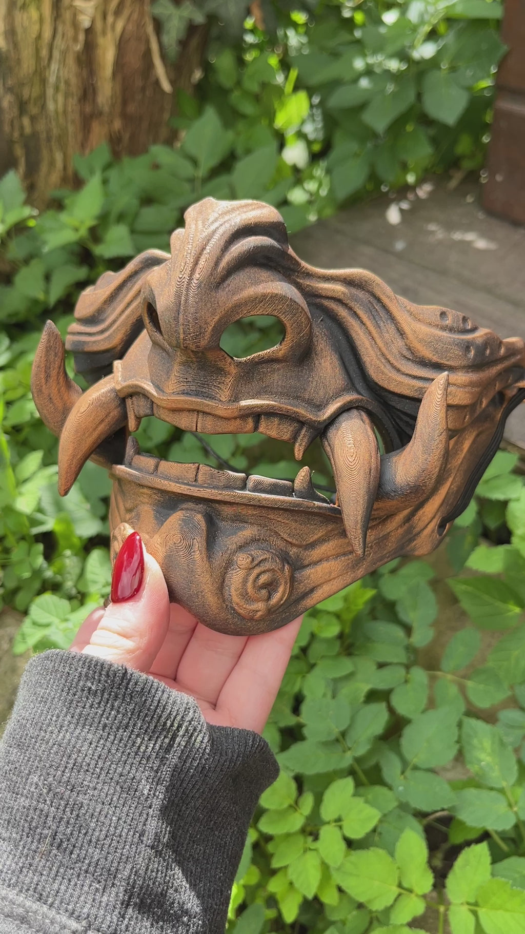 Masque mempo, masque Oni, masque mempo oni, masque samouraï, cosplay samouraï, cosplay Oni, masque démon japonais