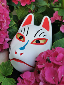 Masque japonais, masque traditionnel, masque kitsune, kitsune, oni, yokaï, décoration japonaise, renard, manga, anime, Daëlys Art