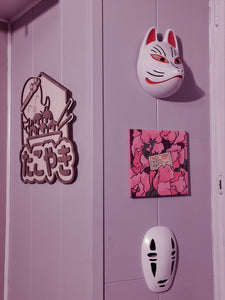 Masque japonais, masque traditionnel, masque kitsune, kitsune, oni, yokaï, décoration japonaise, renard, manga, anime, Daëlys Art