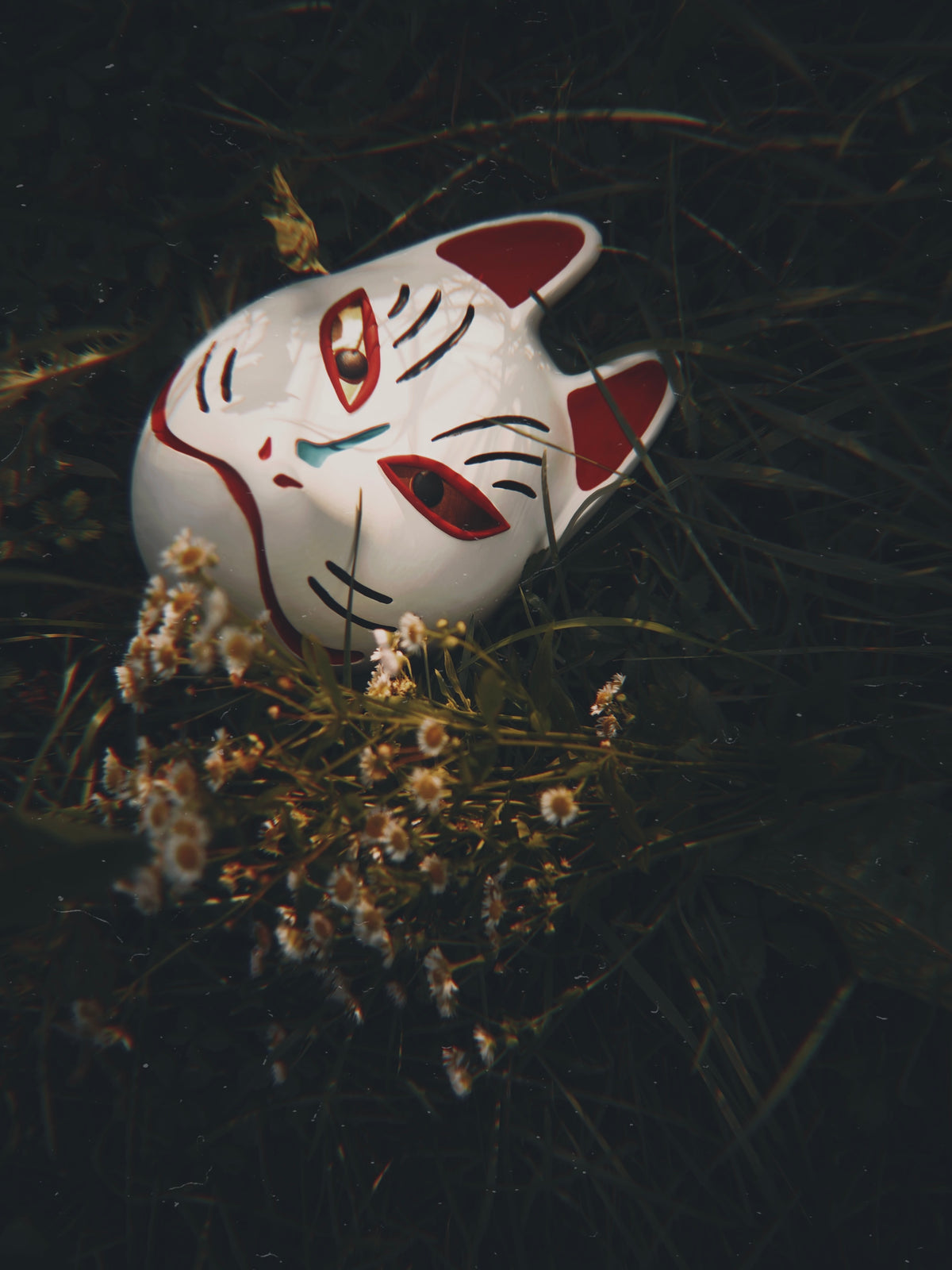 Masque japonais, masque traditionnel, masque kitsune, kitsune, oni, yokaï, décoration japonaise, renard, manga, anime, Daëlys Art