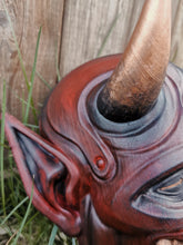 Charger l&#39;image dans la galerie, oni, décoration murale oni, décoration japonaise, masque oni, masque japonais, masque samuraï, oni wall decoration, japanese decor, samuraï props, hannya mask, masque hannya, décoration japonaise, manga, anime, Daëlys Art

