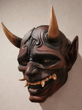 Charger l&#39;image dans la galerie, oni, décoration murale oni, décoration japonaise, masque oni, masque japonais, masque samuraï, oni wall decoration, japanese decor, samuraï props, hannya mask, masque hannya, décoration japonaise, manga, anime, Daëlys Art
