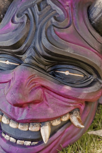 oni, décoration murale oni, décoration japonaise, masque oni, masque japonais, masque samuraï, oni wall decoration, japanese decor, samuraï props, hannya mask, masque hannya, décoration japonaise, manga, anime, Daëlys Art