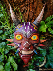 Masque majora, Majora's mask, Hannya mask, masque Hannya, masque Oni, Tête Oni, décoration japonaise, Zelda, Ocarina of time, Hannya Majora, Démon, Zelda breath of the wild, Nintendo, Daëlys Art, rétrogaming