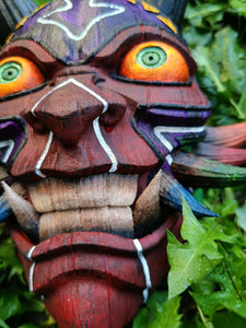 Masque majora, Majora's mask, Hannya mask, masque Hannya, masque Oni, Tête Oni, décoration japonaise, Zelda, Ocarina of time, Hannya Majora, Démon, Zelda breath of the wild, Nintendo, Daëlys Art, rétrogaming