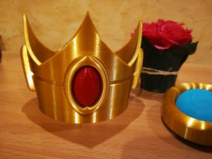 Daëlys Art-  et broche de Princesse Peach - Couronne - Broche - Impression 3D - Cosplay - Déguisement - Mario