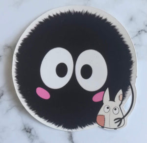 Susuwatari, stickers, susuwatari stickers, noiraudes, ghibli, sticker ghibli, autocollants, totoro, chihiro, japon, japan, manga, Daëlys Art